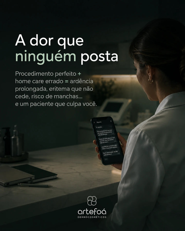Procedimento perfeito com home care errado: ardência prolongada, eritema que não cede e um paciente que culpa você.